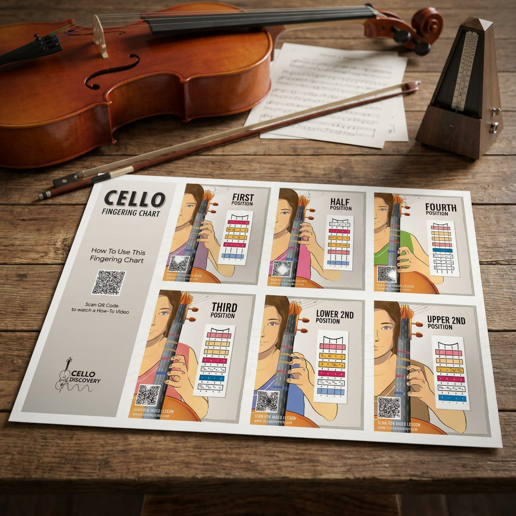 The Best Cello Fingering Chart - No More Guessing or Confusing Charts!